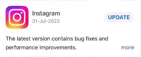 update insta iphone