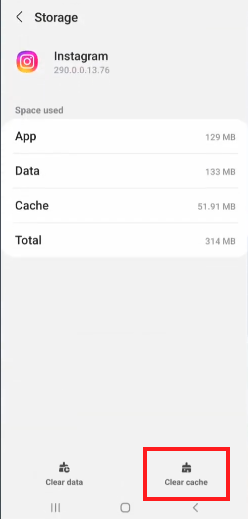 clear cache