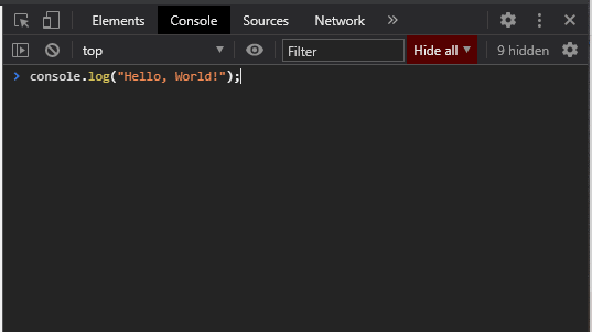 console log
