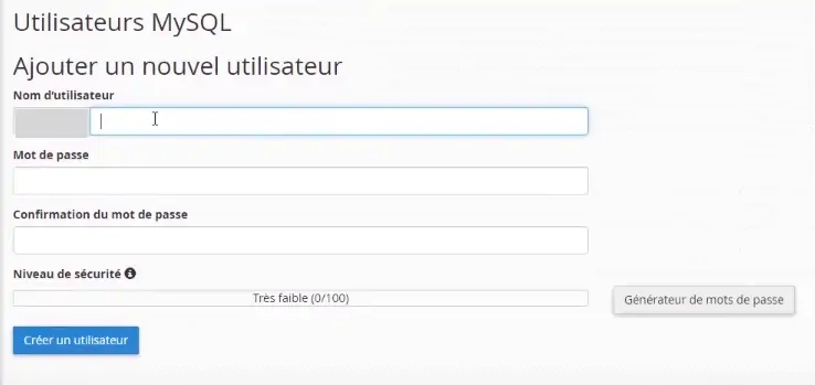 création utilisateur