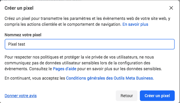 créer pixel